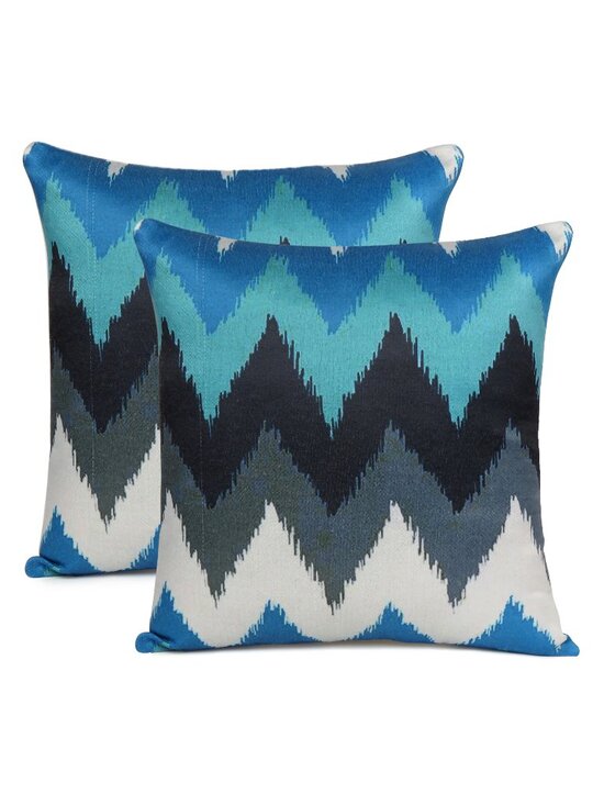 Oussum Other - Oussum Zipper Chevron Print Cotton Home Decor Cushion Cover Multicolor Set of 2